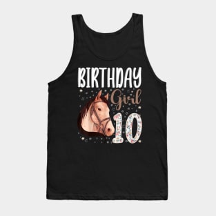 Horse Animal Lovers 10th Birthday Girl Tank Top